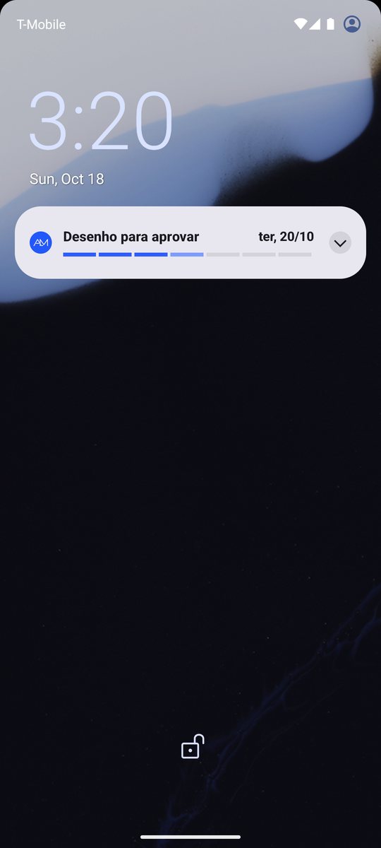 Atividade ao vivo na tela de bloqueio